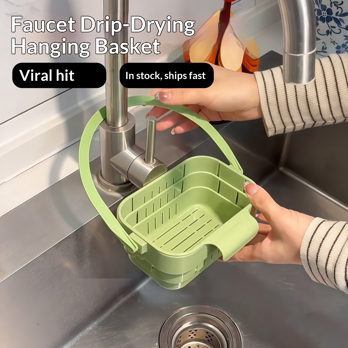 Kitchen Hanging Gadgets - Складная корзина-фильтр для раковины, подвесная корзина-дуршлаг
