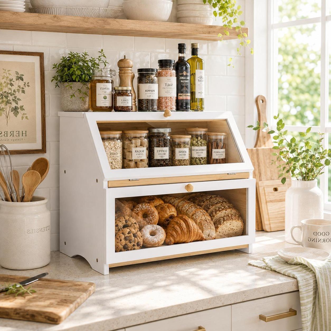 Двухслойная хлебница HOMEKOKO  – обзор и цена Kitchen Gadgets Storage